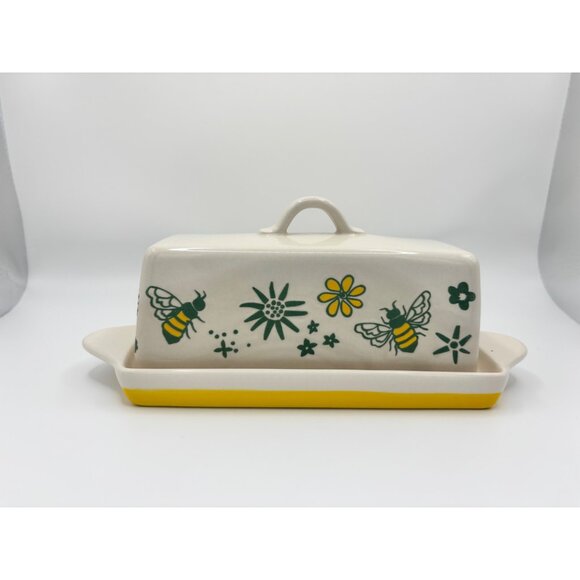 Stick Butter Dish Bee Flower EMMA'S by CW Hand Painting Dutch Wax Singer - Picture 8 of 8